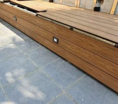 Costruzione su misura di copertura piscina decking da esterno